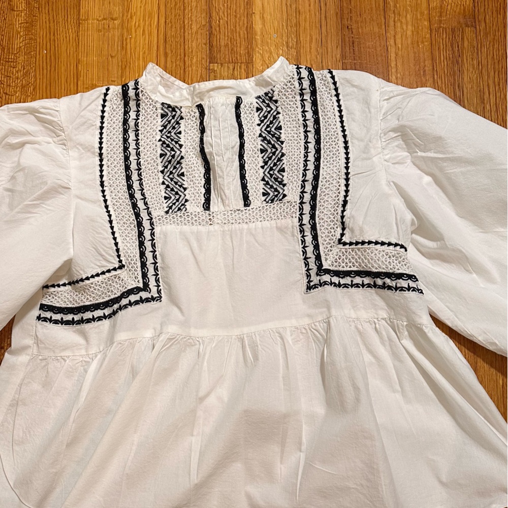 ASOS Puff Sleeve Blouse white Size 8 (#5) - Picture 3 of 9